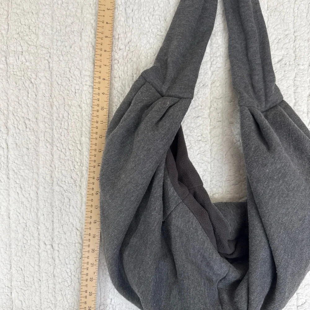 Gray Women's Bag for small dog lined with fleece and hook for collar inside